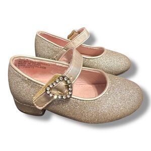 Toddler gold glitter dress shoes EUC